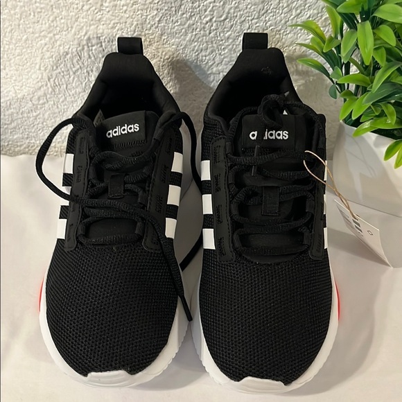 Adidas Black and White Shoes with Blue and Red Details - Picture 3 of 11